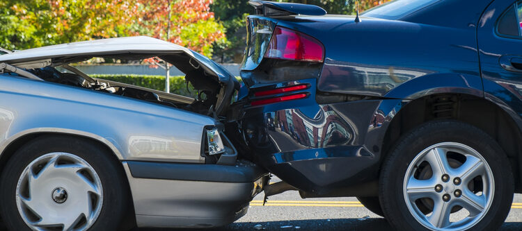 A traffic accident occurred involving two cars on a city street.